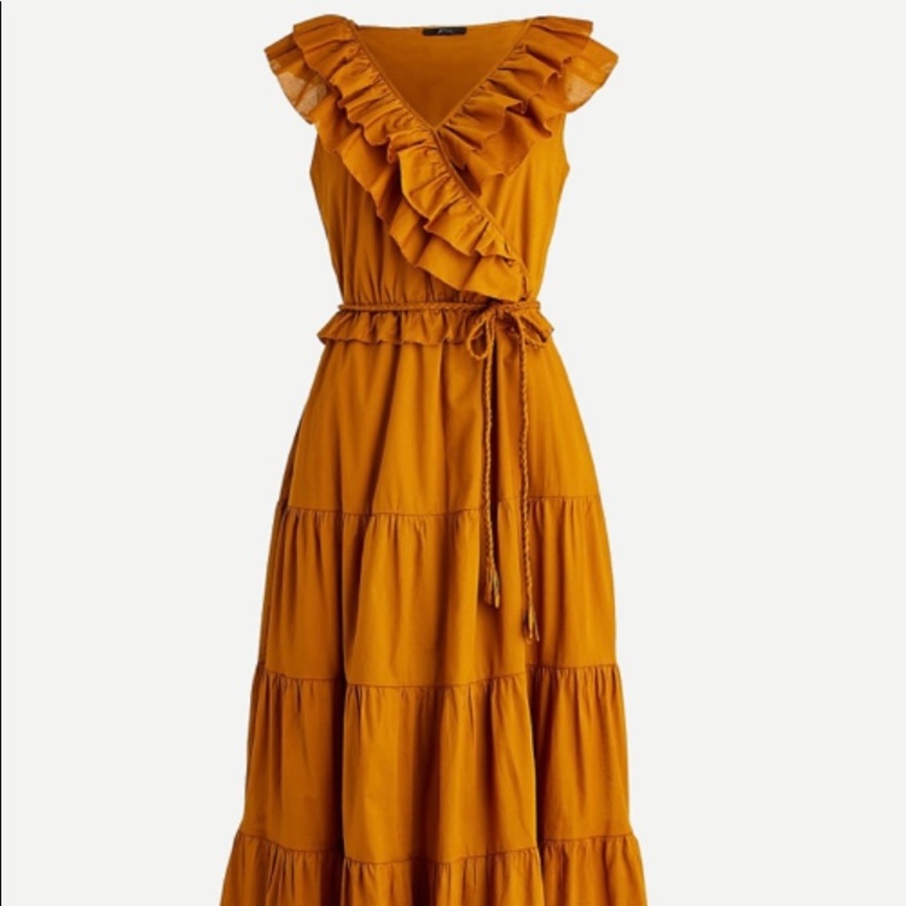 NWT J.Crew Ruffle-front maxi dress sz 2
